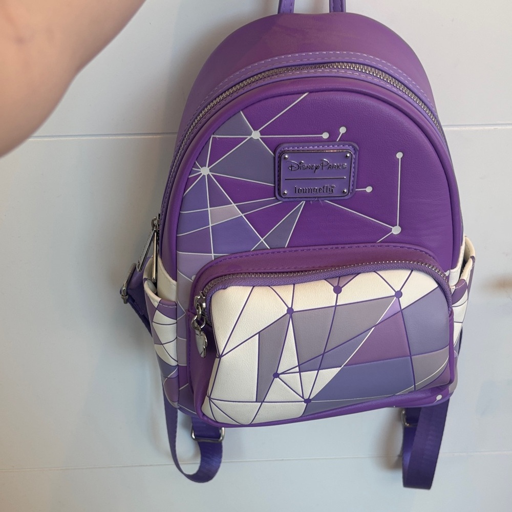 Disney Geometric Purple and White Backpack